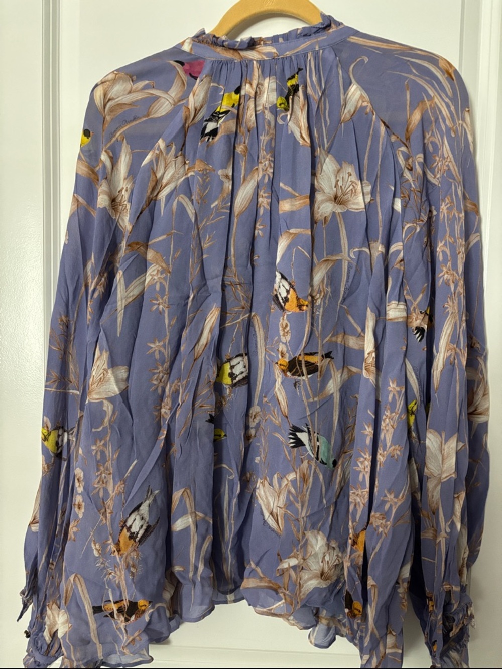 Banana Republic Lavender Bird-Print Peasant Blouse - Picture 5 of 5